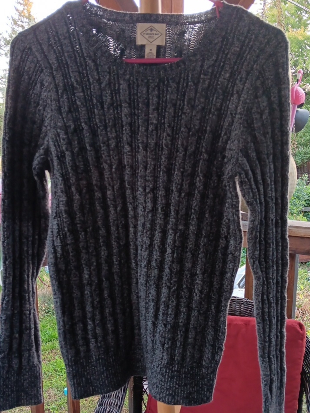St. John's Bay Charcoal Ribbed Crewneck Sweater